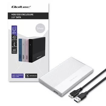 Korpuss 2,5 collu SATA SSD/HDD QOLTEC 52278 USB 3.0, atbalsta līdz 2 TB