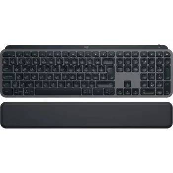 Bezvadu pilna izmēra tastatūra Logitech Master MX Keys S — Graphite, Bluetooth & 2,4 GHz (Nano), USB-C uzlādējama, fona apgaismojums, QWERTY US International