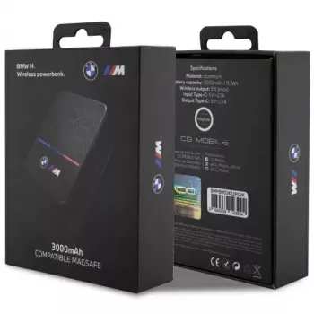 BMW Portatīvais akumulators Powerbank induktīvais BMPBMS3K22PGVK5W 3000mAh