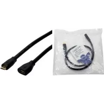 Logilink USB pagarinātāja kabelis - Micro-USB B (vīriešu) uz Micro-USB B (sieviešu) - USB 2.0 - 2 m - Melns (CU0123)