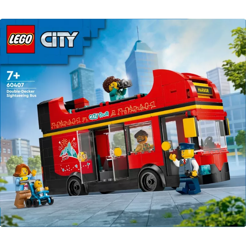 LEGO City Sarkanā divstāvu apskates autobusa rotaļlieta 60407