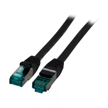 EFB-Elektronik RJ45 vada kabelis Cat.6A S/FTP LSZH melns 1m
