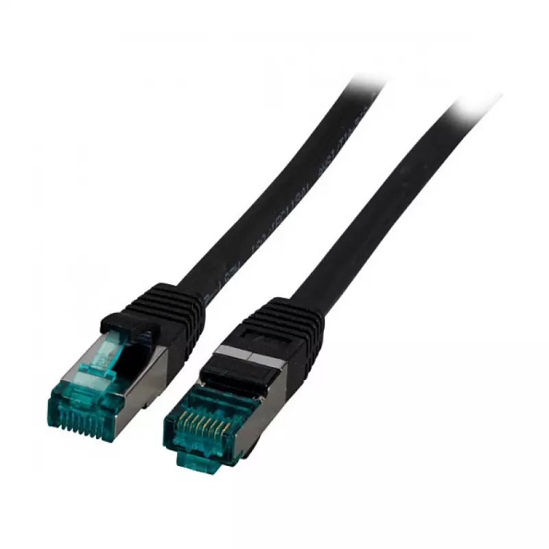 EFB-Elektronik RJ45 vada kabelis Cat.6A S/FTP LSZH melns 1m