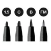 Faber-Castell Pitt Artist Pen FC-167153, melns, 4 gab.