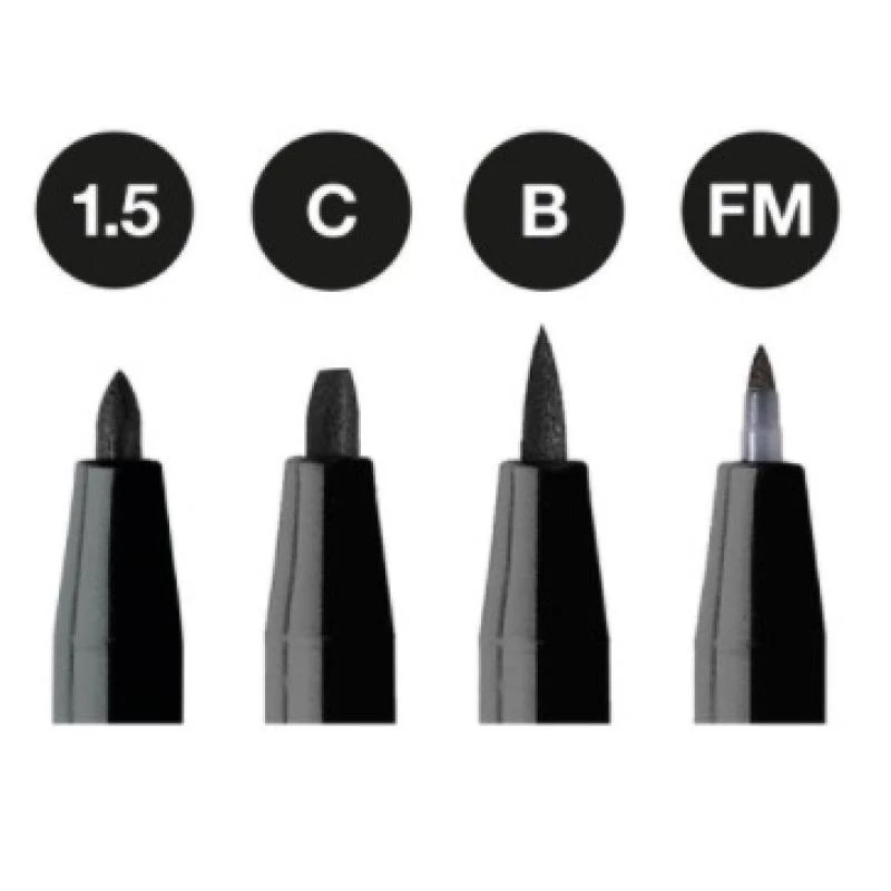 Faber-Castell Pitt Artist Pen FC-167153, melns, 4 gab.