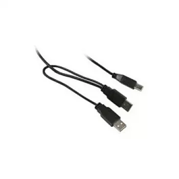 Synergy 21 S215325 USB 2.0 kabelis 1 m, USB B līdz 2 x USB A, vīriešu/vīriešu, melns