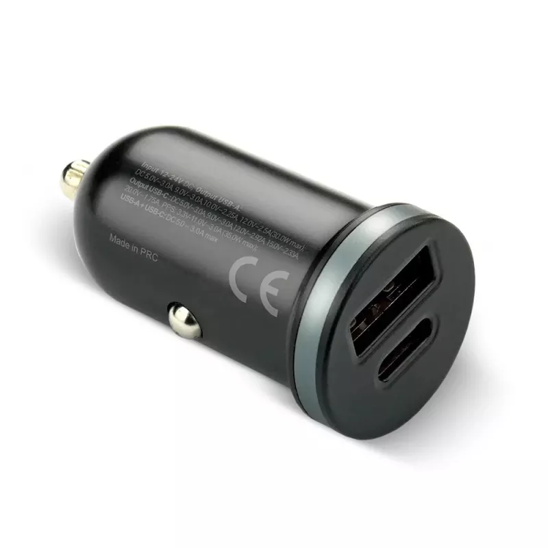 Auto lādētājs everActive CC-30Q QC3.0 35W — 1x USB-A, 1x USB-C, ātrā uzlāde