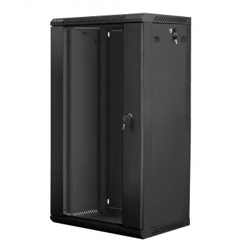 Sienas stiprinājuma skapis Lanberg WF01-6422-10B, 22U, 19 collu, 600x450x1085 mm, tērauds, melns