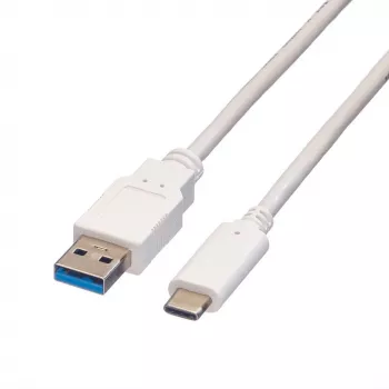 VALUE USB kabelis - USB 3.0 (vīriešu) uz USB Type C (vīriešu) - 5 V - 900 mA - 1 m - Balts (11.99.9011)