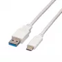 VALUE USB kabelis - USB 3.0 (vīriešu) uz USB Type C (vīriešu) - 5 V - 900 mA - 1 m - Balts (11.99.9011)