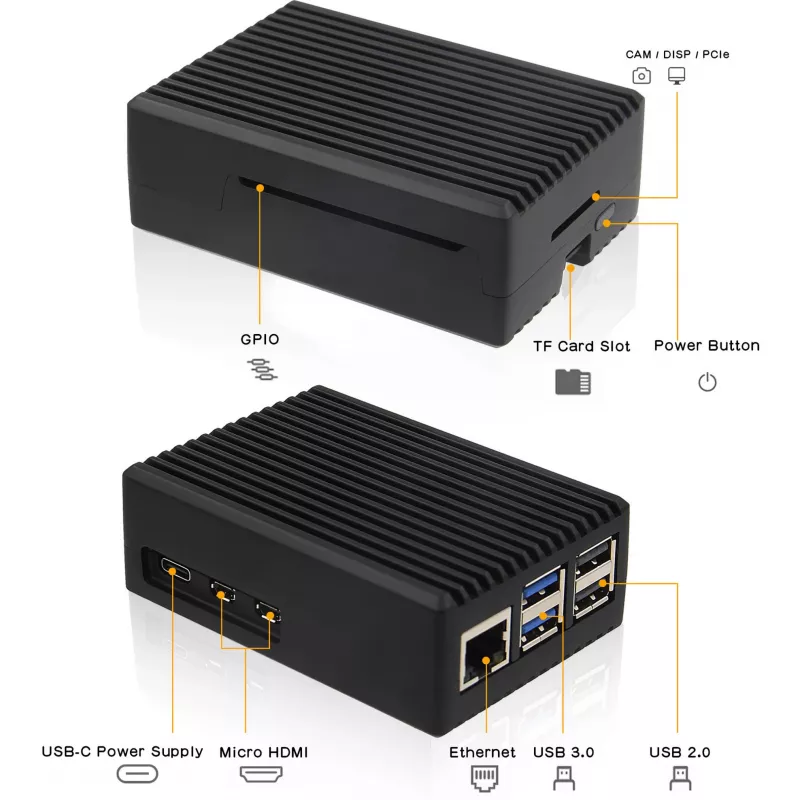 INTER-TECH ODS-739 korpuss Raspberry Pi 5 — kompakts dizains