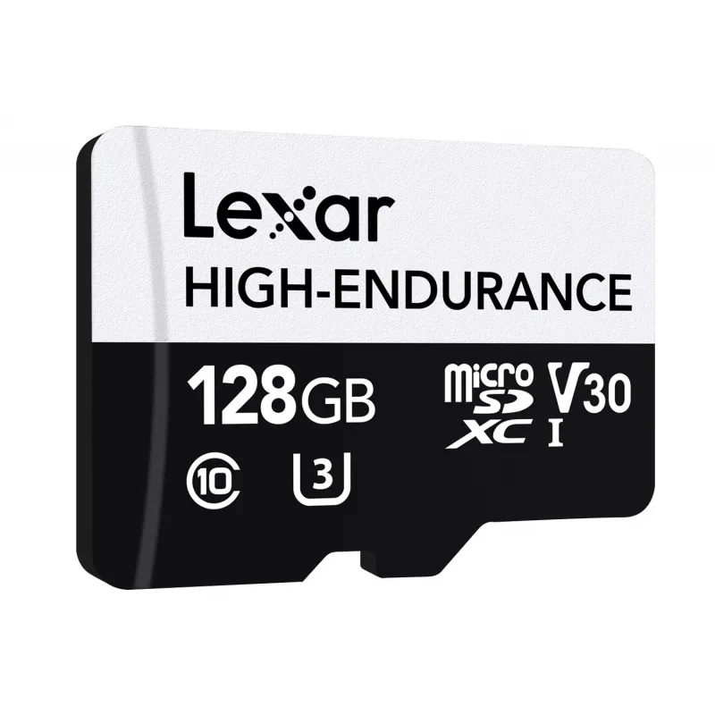 LEXAR microSD High Endurance kartes 128GB C10 A1 U1 V30 100/45MB/s