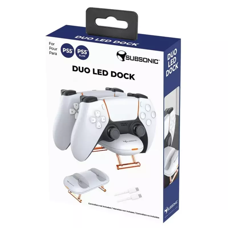 SUBSONIC SA5632 uzlādes stacija PS5 DualSense kontrolieriem ar LED indikatoriem