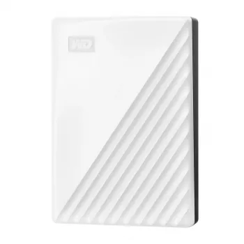 Western Digital WD My Passport 5TB balts USB 3.0 / 2,5 collu, 19,15 mm / 256 bitu šifrēšana / WD Backup / Balts (WDBPKJ0050BWT-WESN)