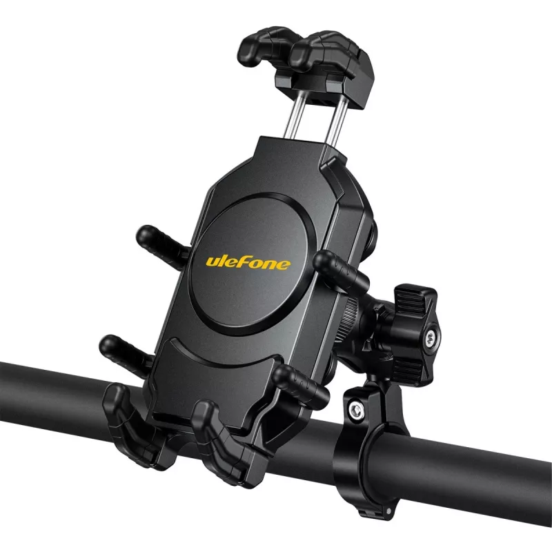 Pasažieru turētājs UleFone Armor Mount Pro mobilajiem telefoniem — kronšteina stiprinājums velosipēdam un skrejritenim, melns