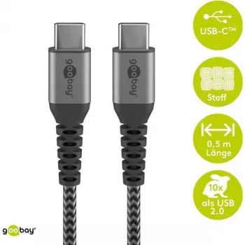 Goobay 49302 USB-C kabelis, melns