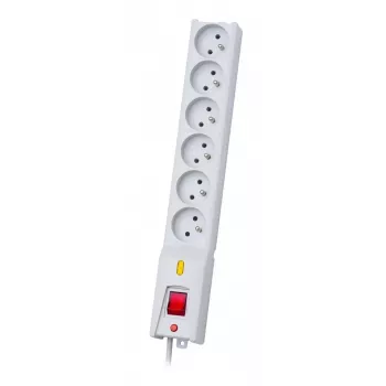 Lestar LX 610 pārsprieguma aizsardzības pagarinātājs, 6 ligzdas, 1,5 m, pelēks
