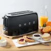 Smeg TSF02 Toaster 4 Slices - Melns/lakots/41x20.8x21.5cm/6 Cepšanas līmeņi/1500W