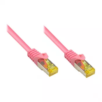 RJ45 Patch Kabelis ar Cat.7 neapstrādātu kabeli un fiksatora aizsardzību (RNS®), S/FTP, PiMF, bez halogēna, 600MHz, OFC, fuksīna, 7,5m, Good Connections® (8070R-075M)