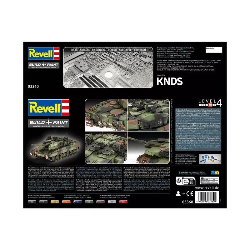 Plastmasas modelis REVELL Leopard 2A7A1 militārās tvertnes komplekts