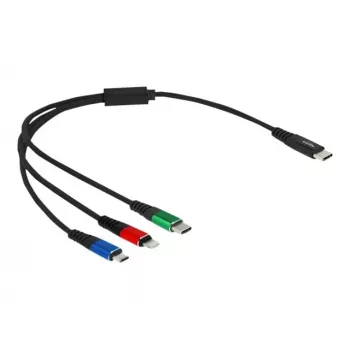 DeLOCK USB lādēšanas kabelis 3 in 1 USB Type-C Lightning Micro USB 30 cm
