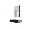Tualetes galdiņš ar spoguli cama meble PAFOS 80×41.6×100 cm, MDF rāmis, 1 atvilktne, matēti melns