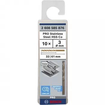 Urbja uzgalis Bosch HSS-Co DIN 338 3 mm