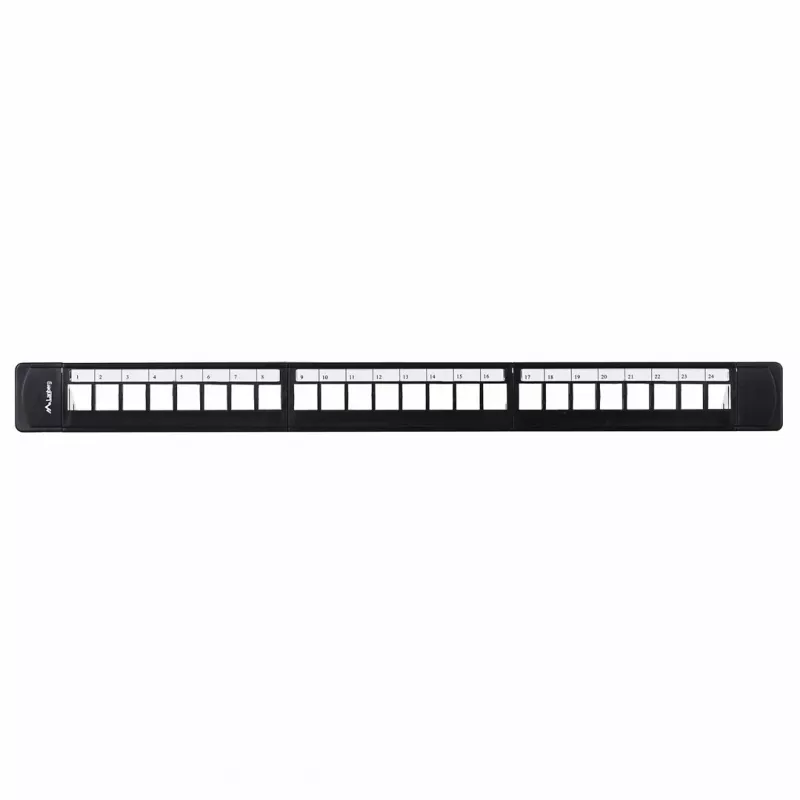 Patch panel 1U LANBERG PPKS-1124-B, 24 porti, 1U, ABS, melns, 482.6×44.5×154 mm