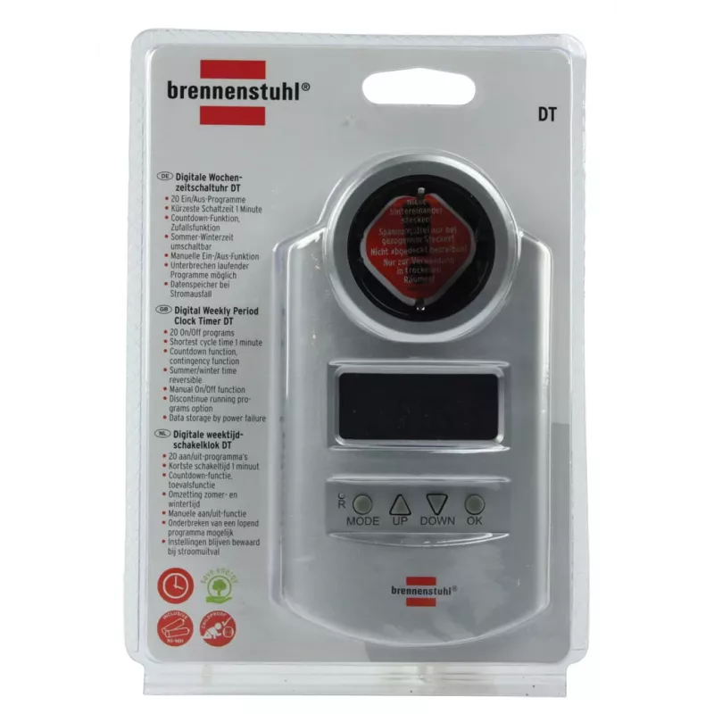 Digitālais nedēļas taimeris Brennenstuhl BN-DT02 Sudrabs