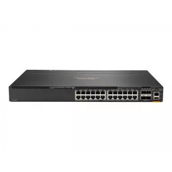 HPE Aruba 6300M - Slēdzis - L3 - pārvaldāms - 24 x 10/100/1000 + 4 x 1 Gigabitu / 10 Gigabitu / 25 Gigabitu / 50 Gigabitu SFP56 (augšupsaite / kopu veidošana) - priekšpuse uz aizmuguri