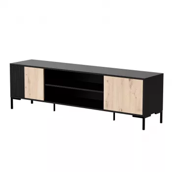 Cama RTV skapis MERCI RTV skapis 180 x 40 x 53.5 cm melns/ozols artisan