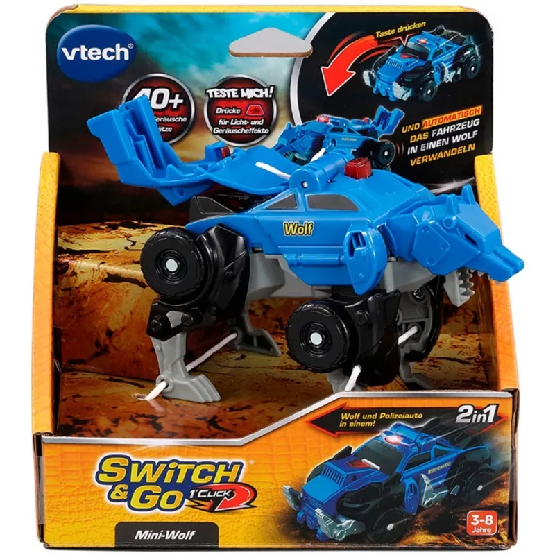 Switch & Go Dinos - OneClick-Mini-Wolf, Rotaļu Figūriņa