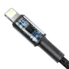 Baseus augsta blīvuma pīts kabelis Type-C uz Lightning, PD, 20W, 1m (Melns)