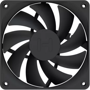 120 mm korpusa ventilators 4-pack HYTE FA12 melns, PWM atbalsts, standarta 120mm stiprinājums