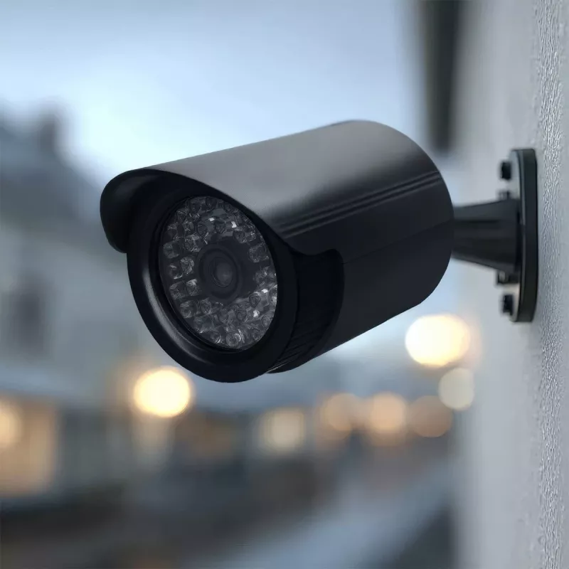 Dummy caurules kamera CEE IR1800 B, viltus novērošanas kamera ar IR LED, melna