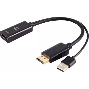 HDMI (siev.) uz DisplayPort (tēviņš) adapteris ShiverPeaks 4K 60Hz 20 cm