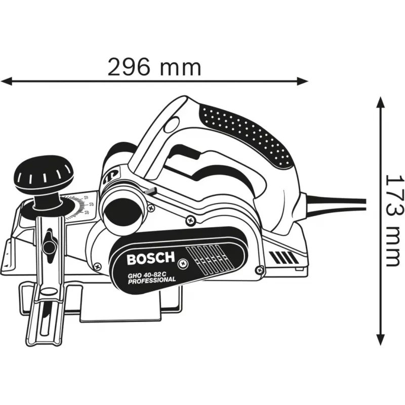 Bosch GHO 40-82 C Professional ēvele, melna, zila, sudraba, 14000 RPM, 850 W