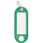 Atslēgu birku komplekts WEDO 262 101804 — zaļas plastmasas identifikācijas kartītes 21 × 52 mm, 10 gab.