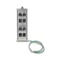 DELOCK Keystone Holder 8-portu slīpais rāmis DIN sliedei vai sienas montāžai, melns, 78×154×55 mm