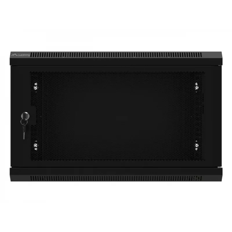 Lanberg WF01-6406-23B Piekarināmais skapis 19 inch 6U 600x450 perforētas durvis (plakanā iepakojumā) melns