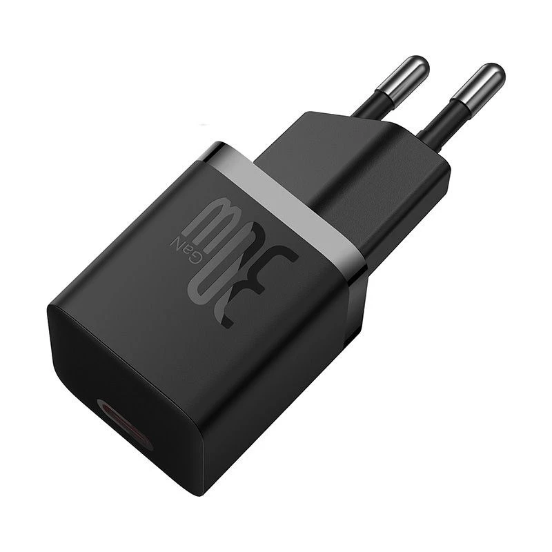 Baseus P10110902113-01 USB-C GaN5 mini 30W sienas lādētājs Melns