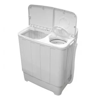 Daļēji automātiskā veļas mašīna Ravanson XPB-800 — 7.5 kg, 1400 RPM, augšējā ielāde, balta
