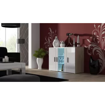 Cama Kumode 120 cm SOHO S7 sonomas ozols/balts glancēts