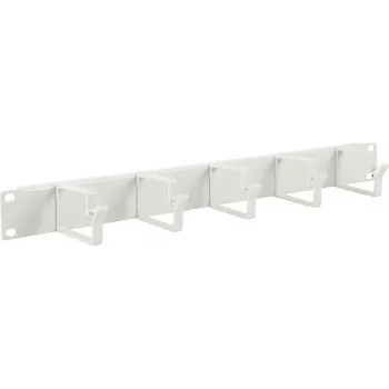 Lanview 1U 19 inch kabeļu organizators, 5 āķi, balts (RAO100WH)