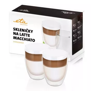 ETA Latte Macchiato glāzes | 2 gab. | 350 ml | Divkāršā stikla | Trauku mazgājamā mašīnā drošas