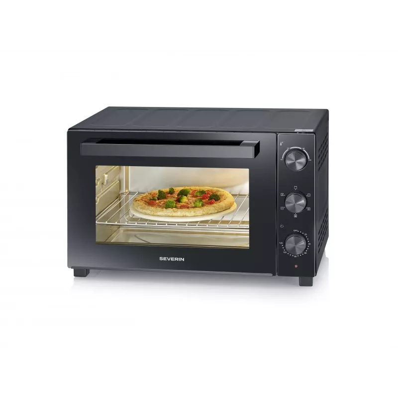 Virsmas elektriskā cepeškrāsns SEVERIN TO 2076 — 46 L, 1800 W, brīvi stāvoša, melna, 515×420×365 mm