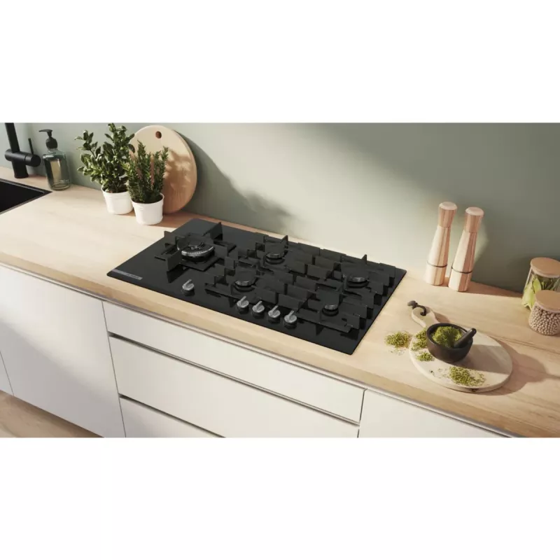 Bosch Serie 8 PRS9A6H40 gāzes plīts virsma, melna, iebūvējama, 90 cm, 5 zonas