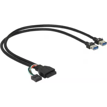 USB kabelis DeLOCK 0,45m 2 x USB 3.0 A USB 2.0 pin
