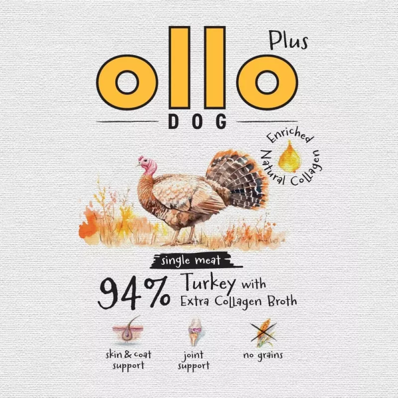 Ollo Plus Kolagen tītara konservs suņiem 400g