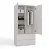 Garderobe Top E Shop SZAFA MALWA B 5 plaukti 2 veramas durvis Balta 900×500×1800 mm